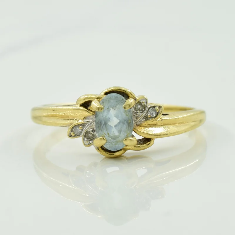 Trendy Minimalist Jewelry For Everyday Wear Aquamarine & Diamond Bypass Ring | 0.36ct, 0.02ctw | SZ 7.5 | Trendy Minimalist Jewelry For Everyday Wear Aquamarine & Diamond Bypass Ring | 0.36ct, 0.02ctw | SZ 7.5 |
