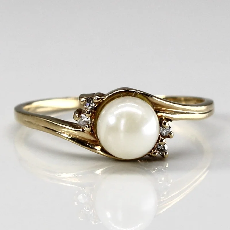 Final Call For Exquisite Jewelry At Reduced Rates Bypass Pearl & Diamond Ring | 0.02ctw | SZ 6.25 | Final Call For Exquisite Jewelry At Reduced Rates Bypass Pearl & Diamond Ring | 0.02ctw | SZ 6.25 |