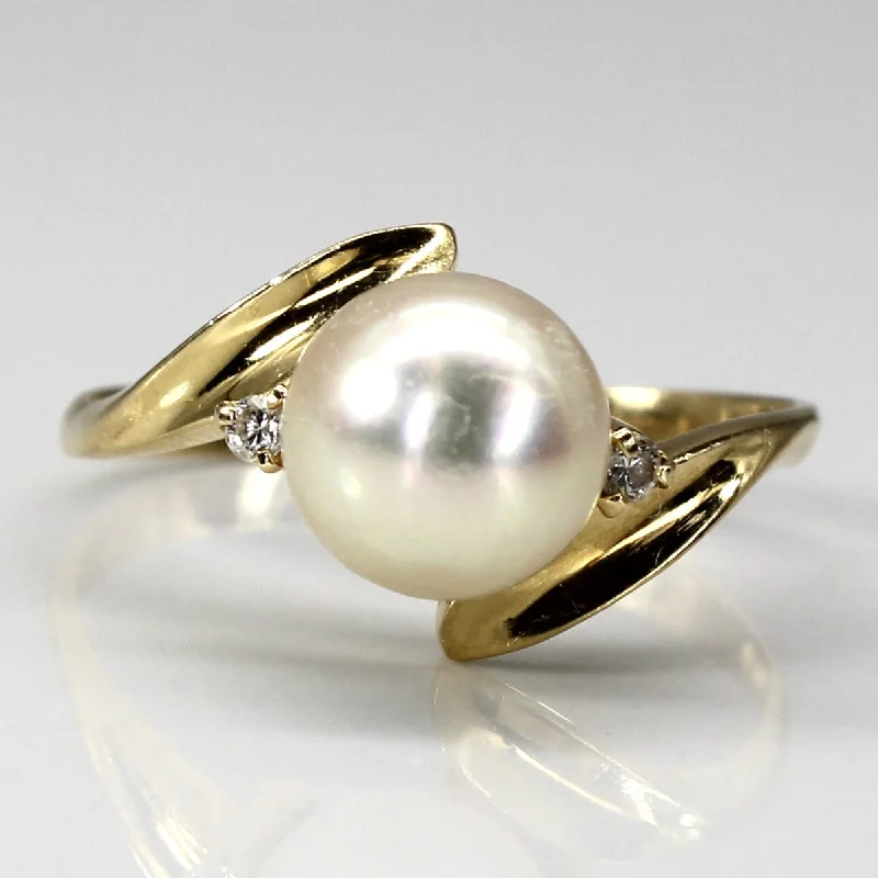 Unmissable Deals On Handmade Jewelry Collections Bypass Pearl & Diamond Ring | 0.02ctw | SZ 6.75 | Unmissable Deals On Handmade Jewelry Collections Bypass Pearl & Diamond Ring | 0.02ctw | SZ 6.75 |