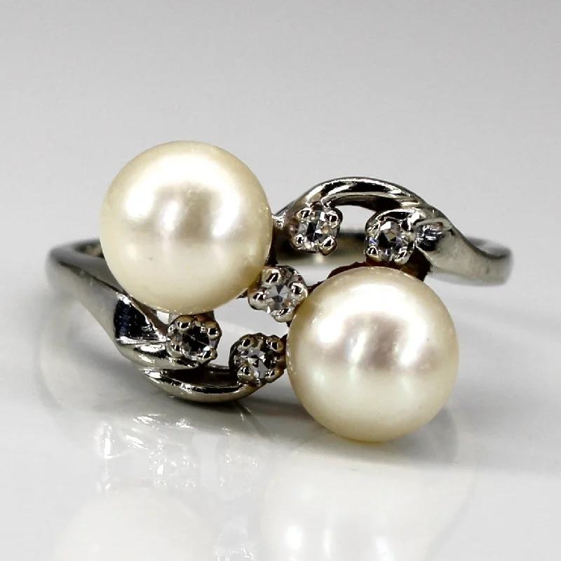 Affordable Glamour – Premium Jewelry For Less Bypass Pearl & Diamond Ring | 0.05ctw | SZ 7.25 | Affordable Glamour – Premium Jewelry For Less Bypass Pearl & Diamond Ring | 0.05ctw | SZ 7.25 |