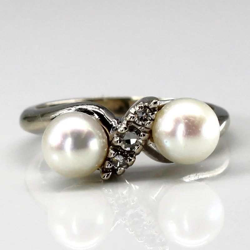 Elevate Your Outfit With Discounted Statement Jewelry Bypass Pearl & Diamond Ring | 0.07ctw | SZ 5.75 | Elevate Your Outfit With Discounted Statement Jewelry Bypass Pearl & Diamond Ring | 0.07ctw | SZ 5.75 |