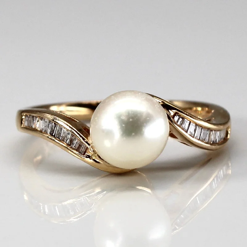 Shine Without Limits – Jewelry Sale Happening Now Bypass Pearl & Diamond Ring | 0.17ctw | SZ 6 | Shine Without Limits – Jewelry Sale Happening Now Bypass Pearl & Diamond Ring | 0.17ctw | SZ 6 |