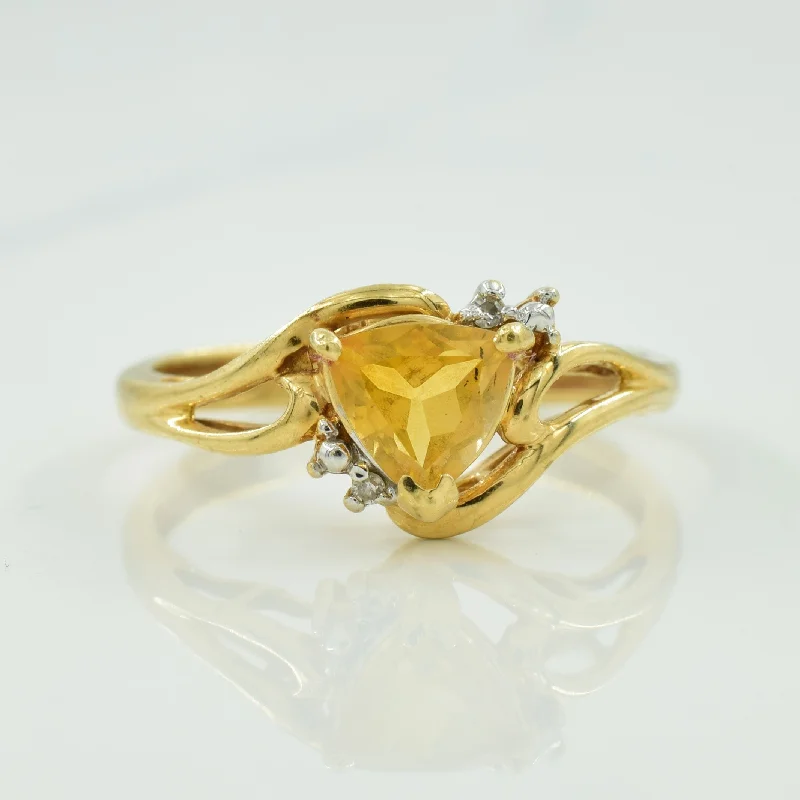 Affordable Gold-Plated Jewelry For Modern Fashion Citrine & Diamond Bypass Ring | 0.60ct, 0.01ctw | SZ 7.75 | Affordable Gold-Plated Jewelry For Modern Fashion Citrine & Diamond Bypass Ring | 0.60ct, 0.01ctw | SZ 7.75 |