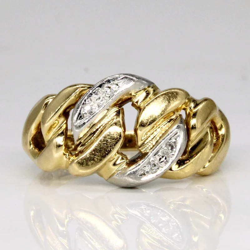 Luxury Jewelry Without The Luxury Price Tag Diamond Link Ring | 0.02ctw | SZ 5.75 | Luxury Jewelry Without The Luxury Price Tag Diamond Link Ring | 0.02ctw | SZ 5.75 |