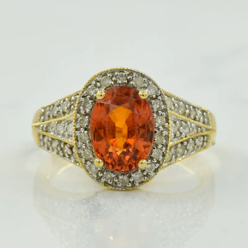 Shine Bright With Our Special Jewelry Promotions Garnet & Diamond Halo Ring | 1.70ct, 0.30ctw | SZ 7.25 | Shine Bright With Our Special Jewelry Promotions Garnet & Diamond Halo Ring | 1.70ct, 0.30ctw | SZ 7.25 |