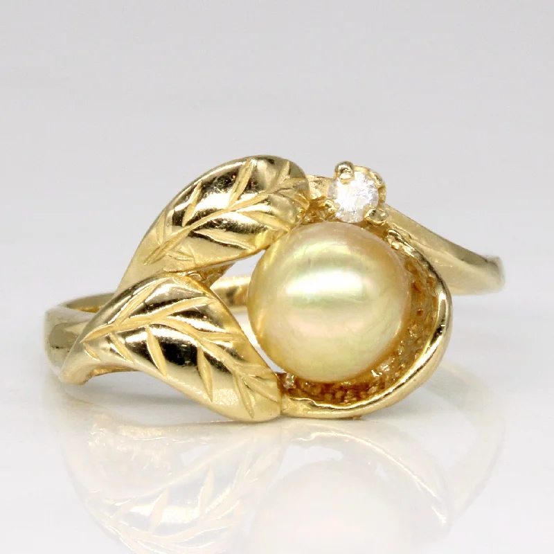 Get The Sparkle You Love At Prices You Adore Pearl & Diamond Cocktail Ring | 0.015ct | SZ 6.25 | Get The Sparkle You Love At Prices You Adore Pearl & Diamond Cocktail Ring | 0.015ct | SZ 6.25 |