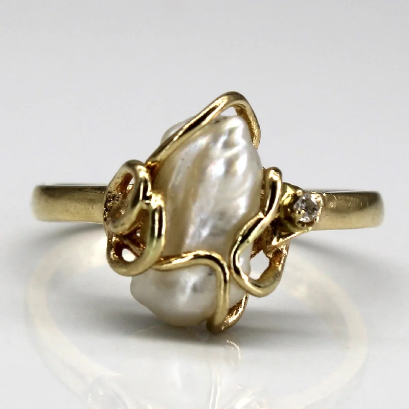 Limited Stock On Premium Jewelry At Low Prices Pearl & Diamond Ring | 0.01ct | SZ 6.75 | Limited Stock On Premium Jewelry At Low Prices Pearl & Diamond Ring | 0.01ct | SZ 6.75 |
