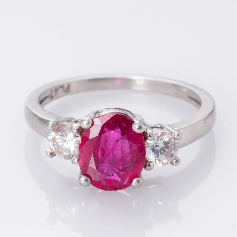 Fashion-Forward Jewelry At Incredible Prices Platinum Ruby and Diamond Cocktail Ring | 1.04ct, 0.35ctw | SZ 5.25 | Fashion-Forward Jewelry At Incredible Prices Platinum Ruby and Diamond Cocktail Ring | 1.04ct, 0.35ctw | SZ 5.25 |