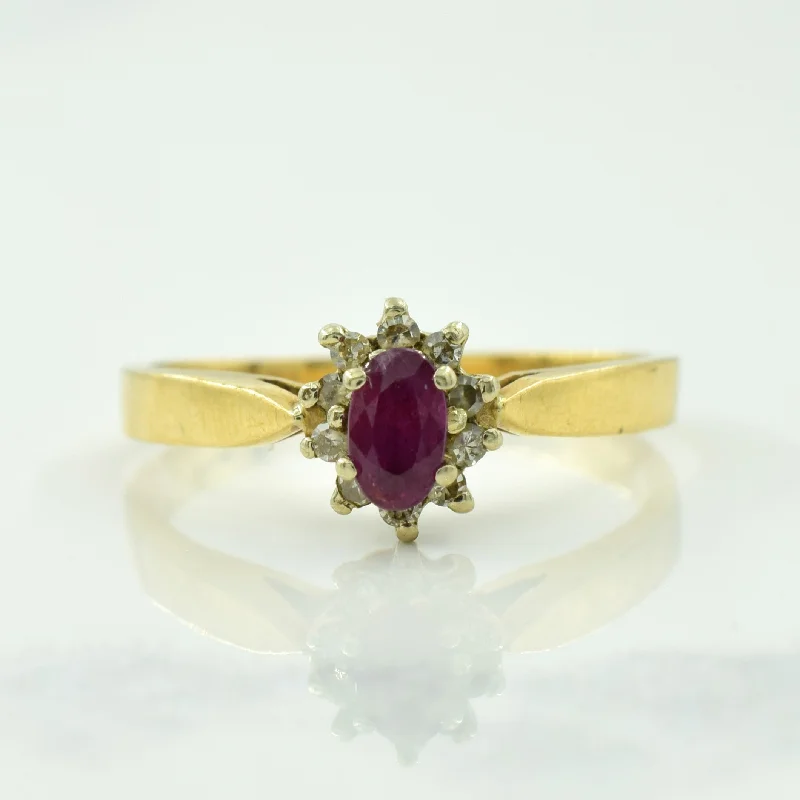 Delicate Crystal Jewelry For Sophisticated Charm Ruby & Diamond Ring | 0.25ct, 0.10ctw | SZ 7 | Delicate Crystal Jewelry For Sophisticated Charm Ruby & Diamond Ring | 0.25ct, 0.10ctw | SZ 7 |