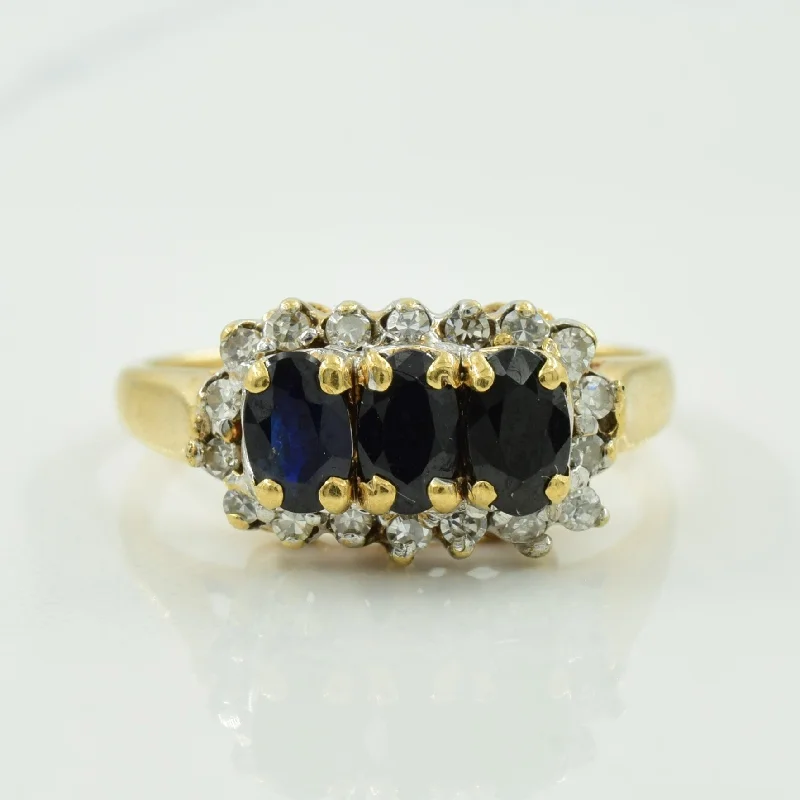 Customized Silver Jewelry For Unique Style Sapphire & Diamond Ring | 0.75ctw, 0.10ctw | SZ 5.75 | Customized Silver Jewelry For Unique Style Sapphire & Diamond Ring | 0.75ctw, 0.10ctw | SZ 5.75 |