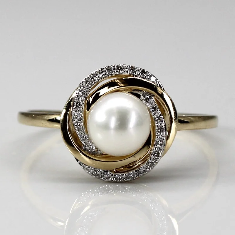 Bold And Beautiful Jewelry Now At Irresistible Prices Spiral Pearl & Diamond Ring | 0.06ctw | SZ 7.5 | Bold And Beautiful Jewelry Now At Irresistible Prices Spiral Pearl & Diamond Ring | 0.06ctw | SZ 7.5 |