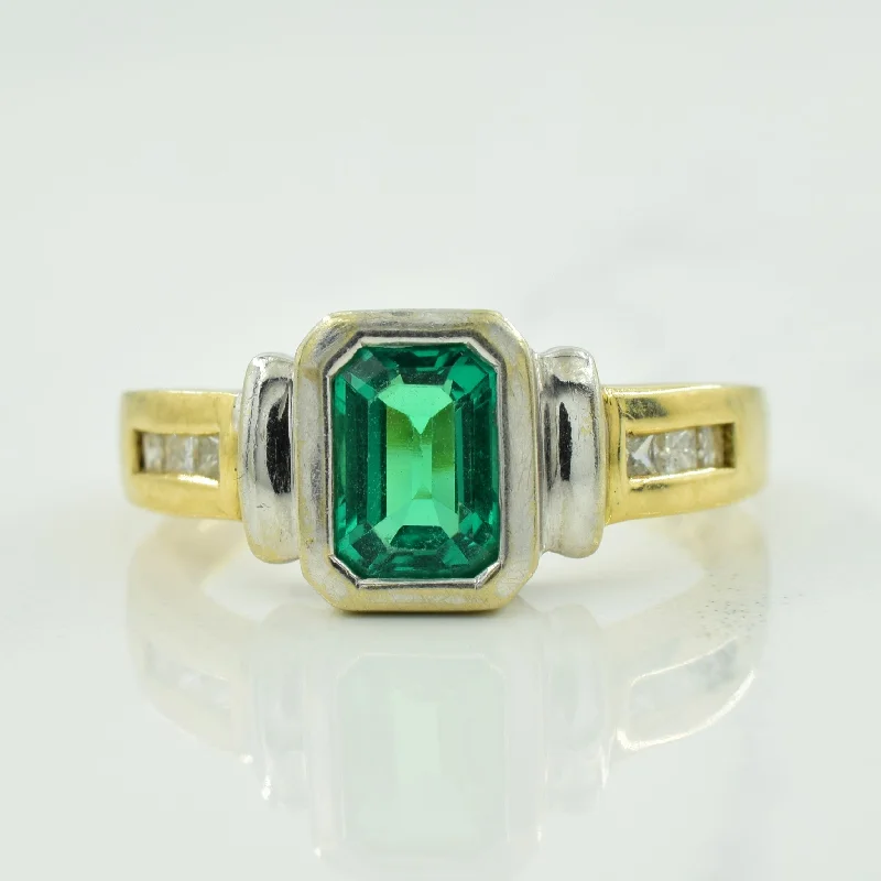 Grab Your Dream Jewelry At The Lowest Prices Synthetic Emerald & Diamond Ring | 0.56ct, 0.15ctw | SZ 7 | Grab Your Dream Jewelry At The Lowest Prices Synthetic Emerald & Diamond Ring | 0.56ct, 0.15ctw | SZ 7 |