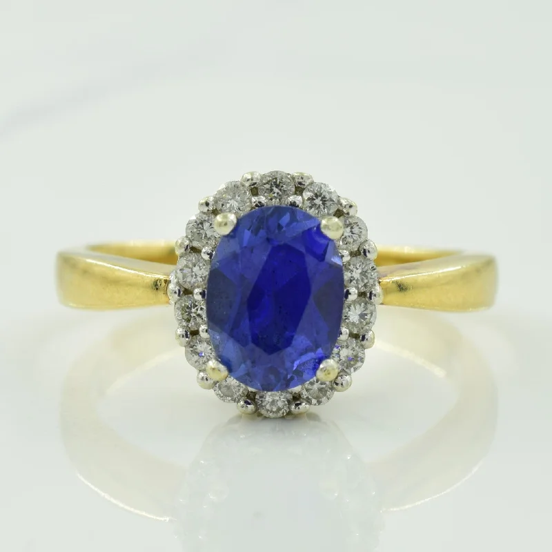 Get The Best Deals On Timeless Jewelry Pieces Synthetic Sapphire & Diamond Halo Ring | 1.50ct, 0.28ctw | SZ 8.25 | Get The Best Deals On Timeless Jewelry Pieces Synthetic Sapphire & Diamond Halo Ring | 1.50ct, 0.28ctw | SZ 8.25 |