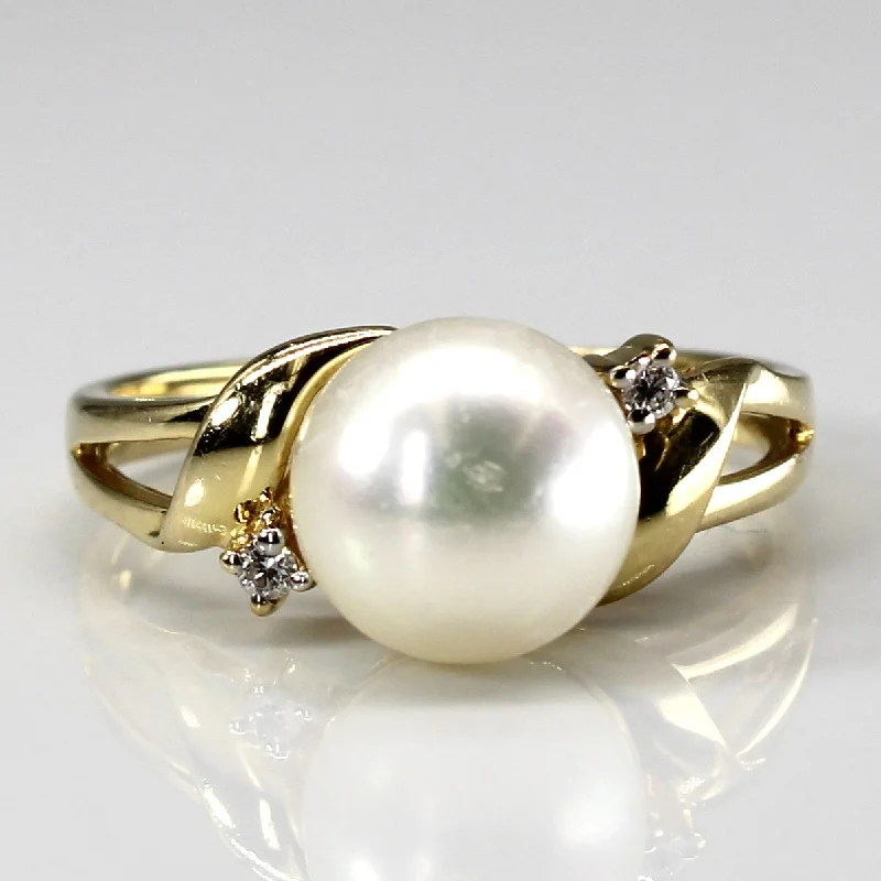 Shop High-Quality Jewelry At Jaw-Dropping Discounts Three Stone Pearl & Diamond Ring | 0.03ctw | SZ 6.75 | Shop High-Quality Jewelry At Jaw-Dropping Discounts Three Stone Pearl & Diamond Ring | 0.03ctw | SZ 6.75 |