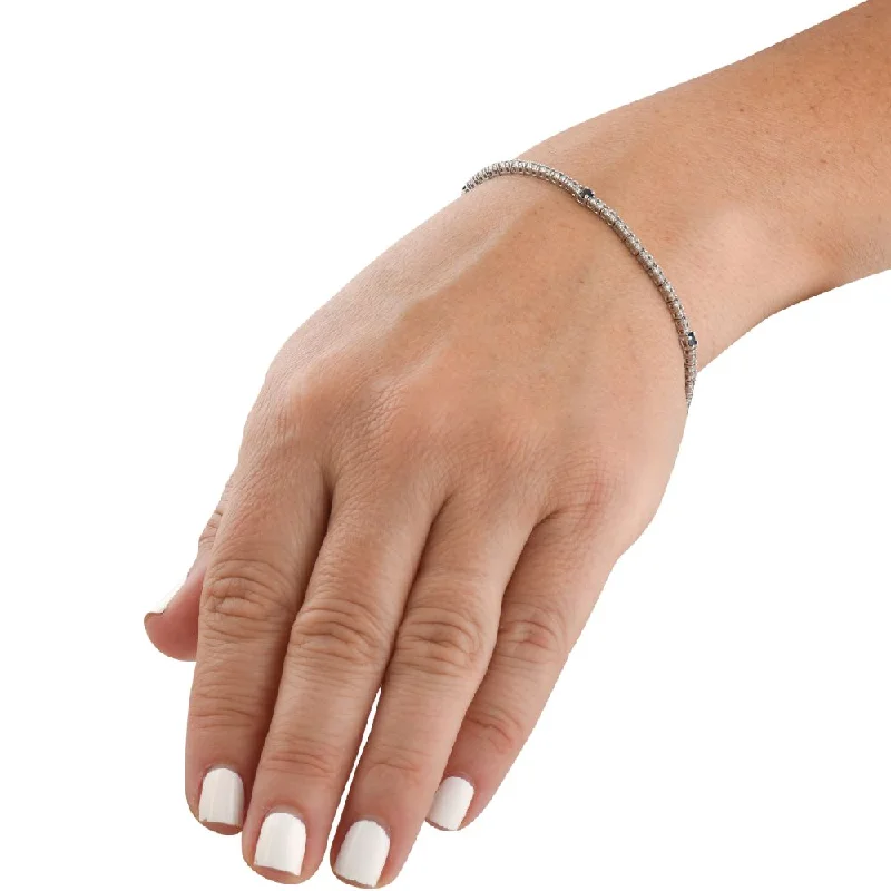 Don't Miss Our Biggest Jewelry Sale Of The Season 1 1/10 Ct Diamond & Genuine Blue Sapphire Tennis Bracelet 14k White Gold 7" Don't Miss Our Biggest Jewelry Sale Of The Season 1 1/10 Ct Diamond & Genuine Blue Sapphire Tennis Bracelet 14k White Gold 7"