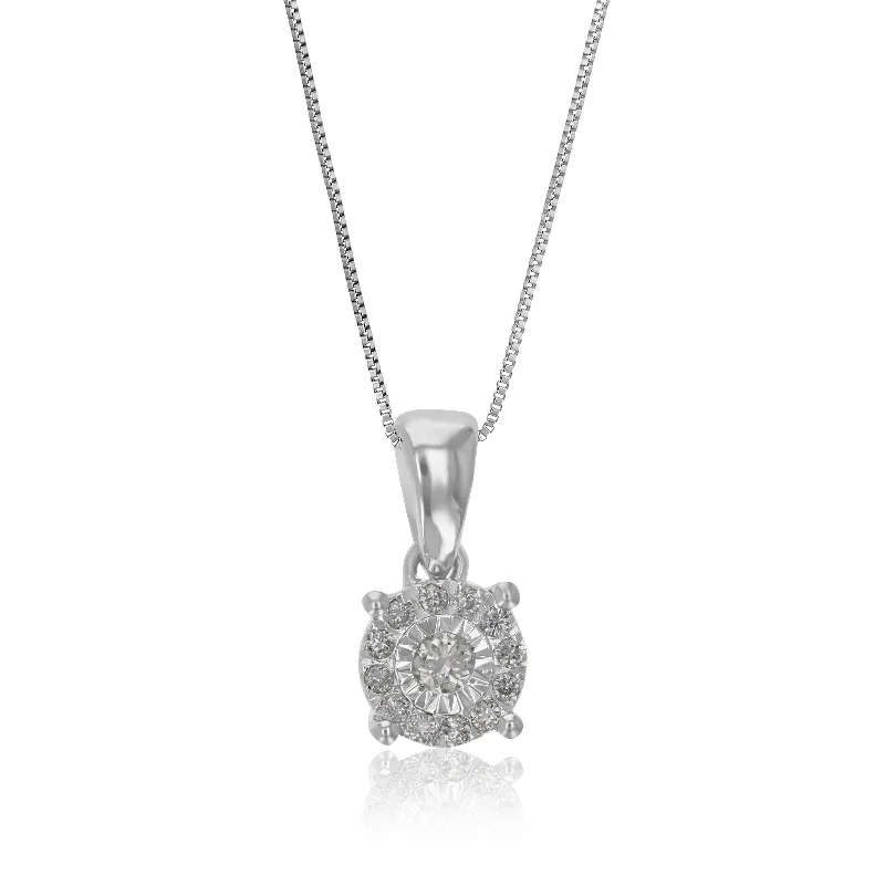 Personalized Engraved Jewelry For Meaningful Gifts 1/10 cttw Lab Grown Diamond Circle .925 Sterling Silver Pendant Necklace For Women 1/4 Inch With 18 Inch Chain Personalized Engraved Jewelry For Meaningful Gifts 1/10 cttw Lab Grown Diamond Circle .925 Sterling Silver Pendant Necklace For Women 1/4 Inch With 18 Inch Chain