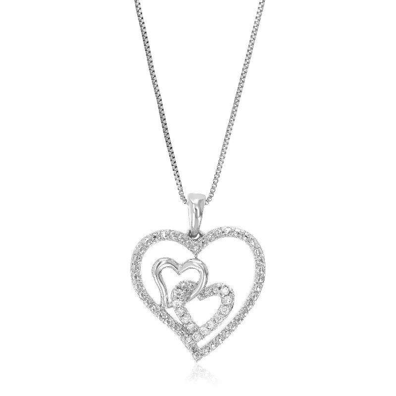Premium Jewelry At Promotional Prices – Shine Today 1/10 cttw Lab Grown Diamond Heart .925 Sterling Silver Pendant Necklace 3/4 Inch With 18 Inch Chain Premium Jewelry At Promotional Prices – Shine Today 1/10 cttw Lab Grown Diamond Heart .925 Sterling Silver Pendant Necklace 3/4 Inch With 18 Inch Chain