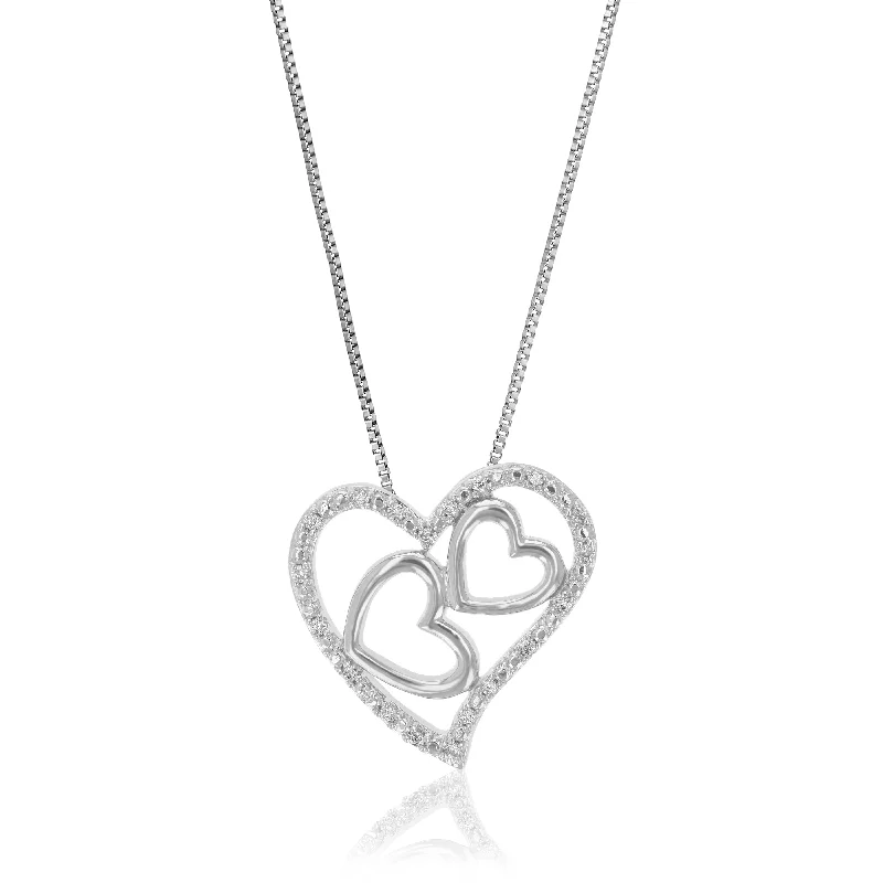 Clearance Sale On High-End Jewelry Collections 1/10 cttw Lab Grown Diamond Heart Pendant Necklace .925 Sterling Silver 2/3 Inch With 18 Inch Chain Clearance Sale On High-End Jewelry Collections 1/10 cttw Lab Grown Diamond Heart Pendant Necklace .925 Sterling Silver 2/3 Inch With 18 Inch Chain