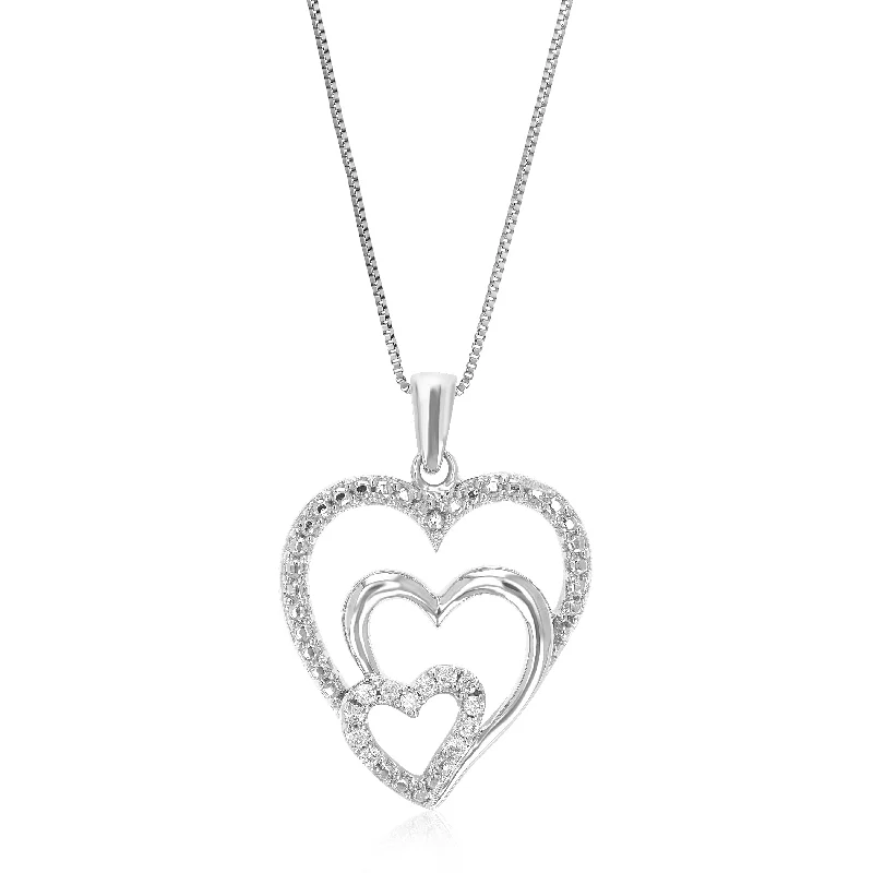 Modern Statement Jewelry For Bold Styling 1/10 cttw Lab Grown Diamond Heart Pendant Necklace .925 Sterling Silver For Women 3/4 Inch With 18 Inch Chain Modern Statement Jewelry For Bold Styling 1/10 cttw Lab Grown Diamond Heart Pendant Necklace .925 Sterling Silver For Women 3/4 Inch With 18 Inch Chain