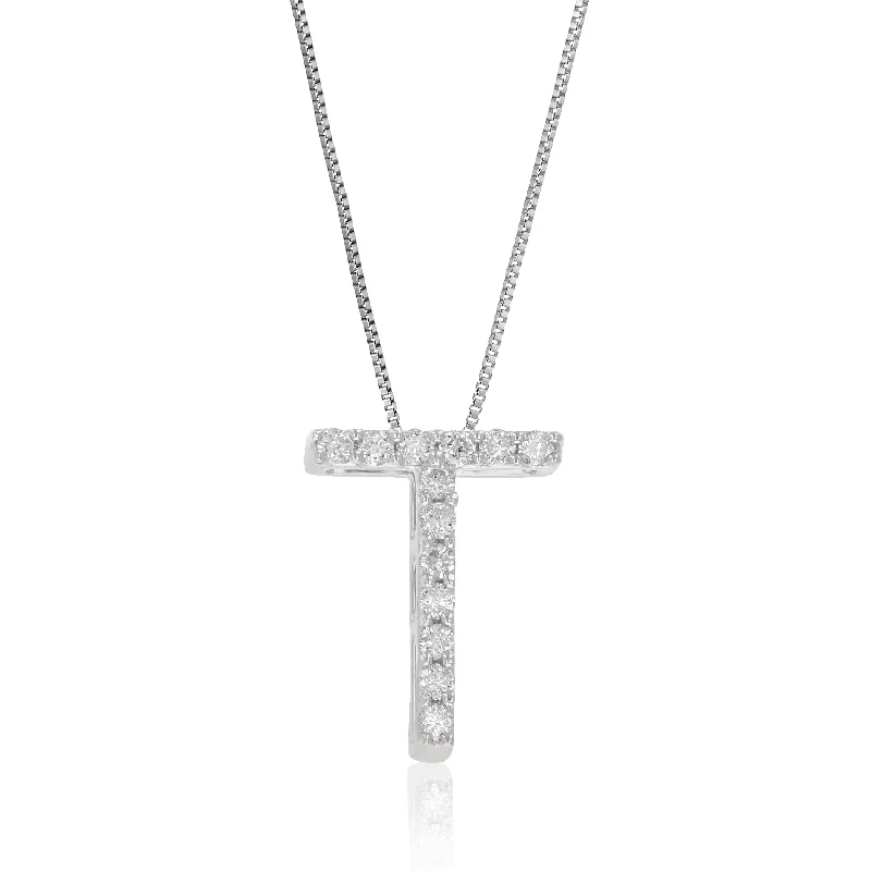 Seasonal Jewelry Sale – Upgrade Your Collection 1/10 cttw Lab Grown Diamond Letter T Pendant Necklace .925 Sterling Silver 1/3 Inch With 18 Inch Chain Seasonal Jewelry Sale – Upgrade Your Collection 1/10 cttw Lab Grown Diamond Letter T Pendant Necklace .925 Sterling Silver 1/3 Inch With 18 Inch Chain