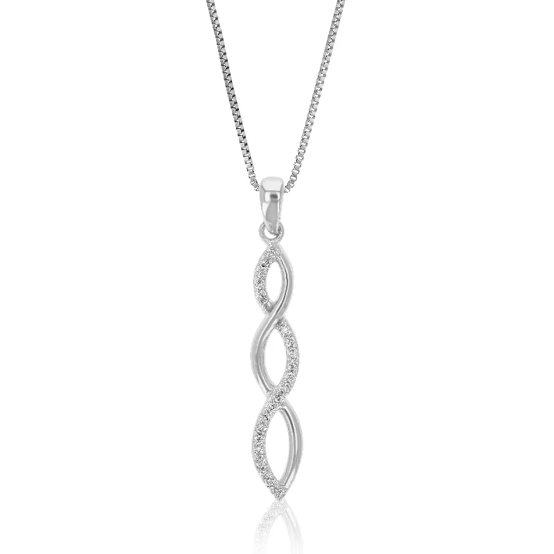 Affordable Elegance – Premium Jewelry At Special Prices 1/10 cttw Lab Grown Diamond Pendant Necklace .925 Sterling Silver 1/5 Inch With 18 Inch Chain