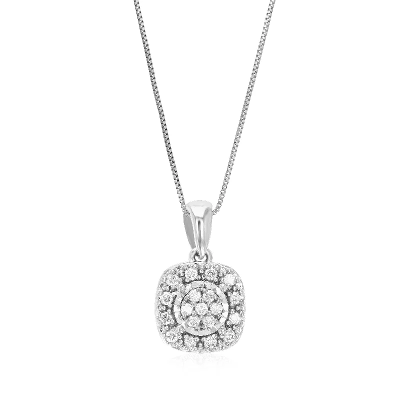 Trendy Minimalist Jewelry For Everyday Wear 1/10 cttw Lab Grown Round Cut Diamond .925 Sterling Silver Pendant Necklace 1/4 Inch With 18 Inch Chain Trendy Minimalist Jewelry For Everyday Wear 1/10 cttw Lab Grown Round Cut Diamond .925 Sterling Silver Pendant Necklace 1/4 Inch With 18 Inch Chain