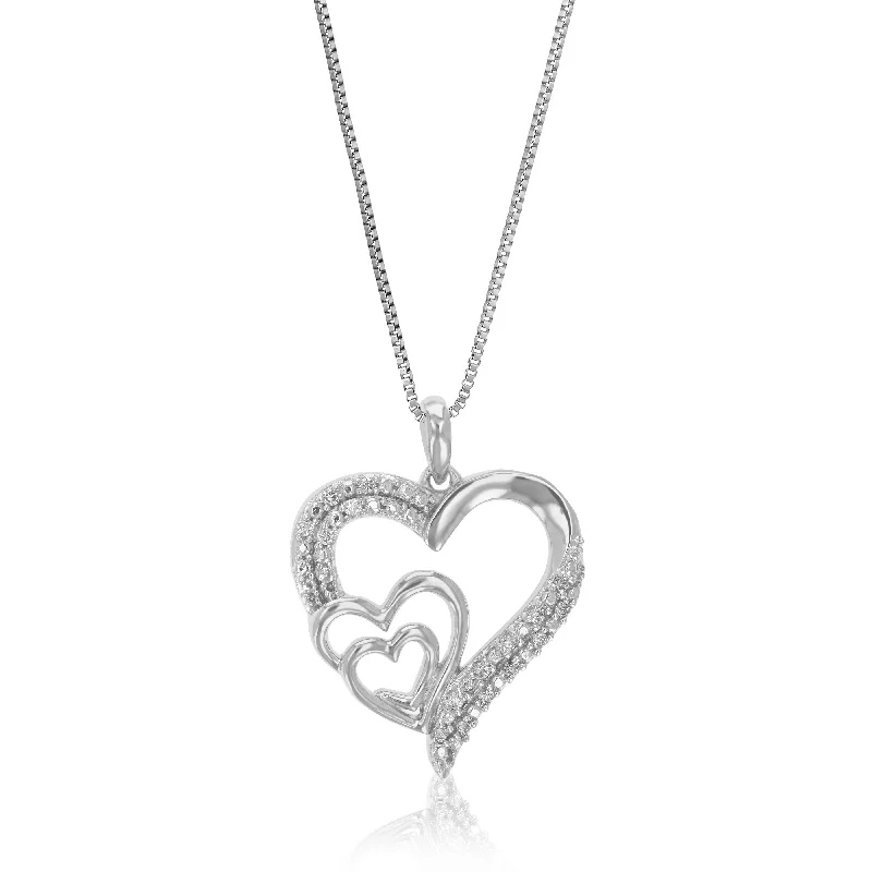 Handmade Pearl Jewelry For Timeless Elegance 1/10 cttw Lab Grown Round Diamond Heart Pendant Necklace .925 Sterling Silver 3/4 Inch With 18 Inch Chain Handmade Pearl Jewelry For Timeless Elegance 1/10 cttw Lab Grown Round Diamond Heart Pendant Necklace .925 Sterling Silver 3/4 Inch With 18 Inch Chain