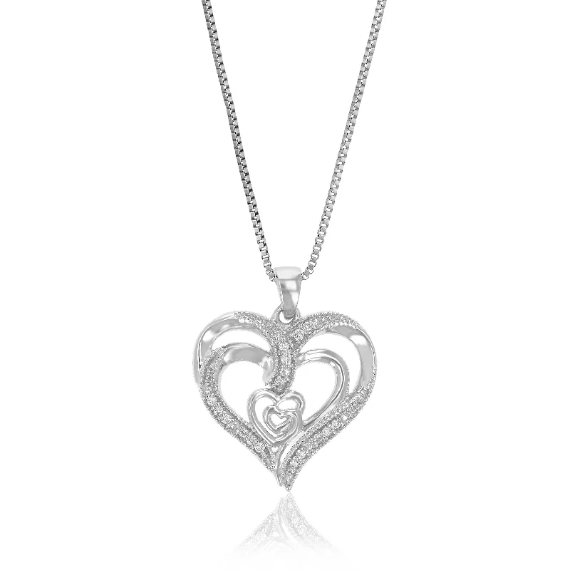 Affordable Gold-Plated Jewelry For Modern Fashion 1/10 cttw Lab Grown Round Diamond Heart Pendant Necklace .925 Sterling Silver For Women 3/4 Inch With 18 Inch Chain Affordable Gold-Plated Jewelry For Modern Fashion 1/10 cttw Lab Grown Round Diamond Heart Pendant Necklace .925 Sterling Silver For Women 3/4 Inch With 18 Inch Chain