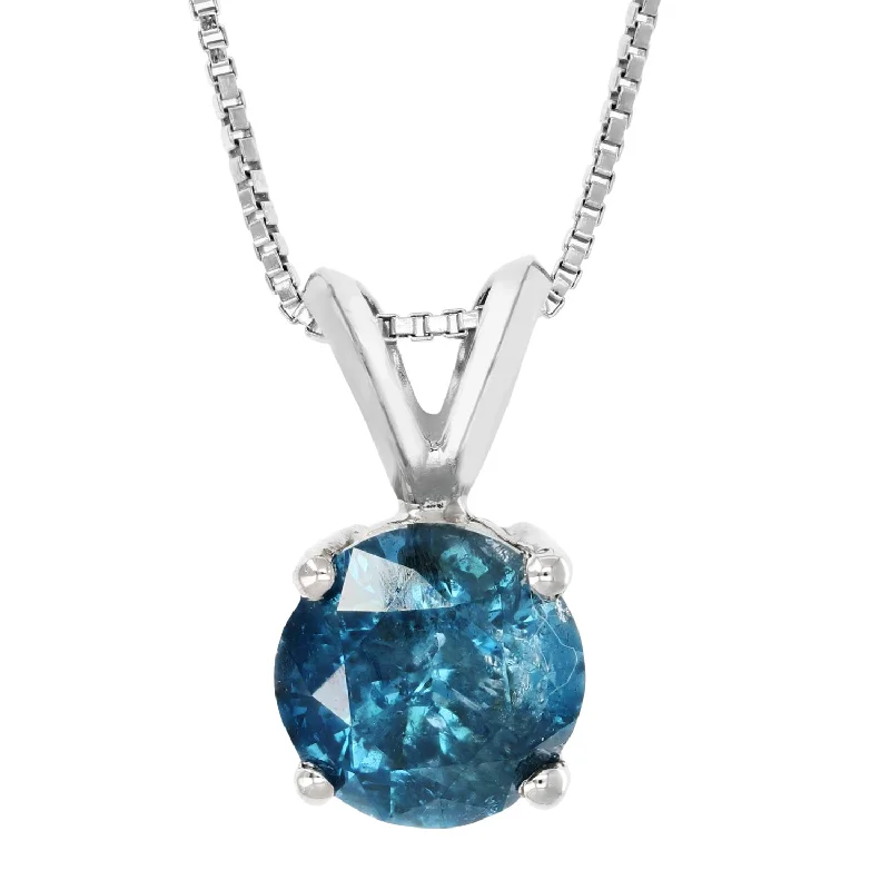 Trending Jewelry Styles Now At Limited-Time Discounts 1.65 cttw Blue Diamond Solitaire Pendant Necklace 14K White Gold Round and Chain Trending Jewelry Styles Now At Limited-Time Discounts 1.65 cttw Blue Diamond Solitaire Pendant Necklace 14K White Gold Round and Chain