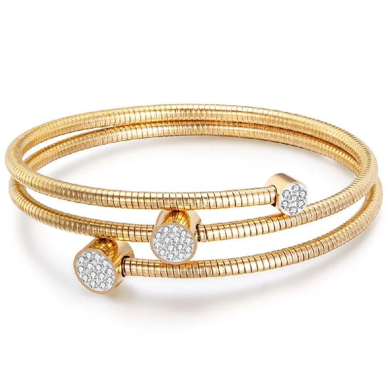 Final Call – Shop Exquisite Jewelry Before It's Gone 18K Gold & Cz Wrap Bangle Bracelet Final Call – Shop Exquisite Jewelry Before It's Gone 18K Gold & Cz Wrap Bangle Bracelet