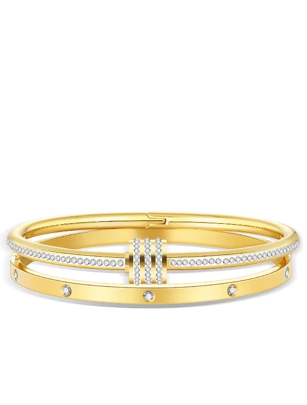 Trendy And Classic Jewelry Now At Reduced Prices 18K Gold Embellished Bangle Set