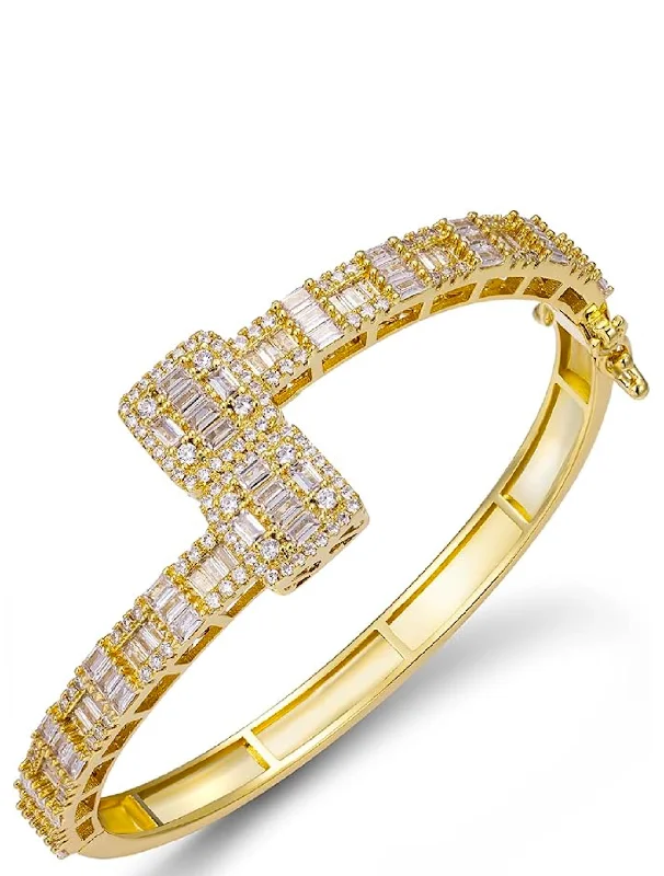 Best-Selling Jewelry Styles Now At Exclusive Discounts 18K Gold Embellished Love Cuff Bangle Best-Selling Jewelry Styles Now At Exclusive Discounts 18K Gold Embellished Love Cuff Bangle