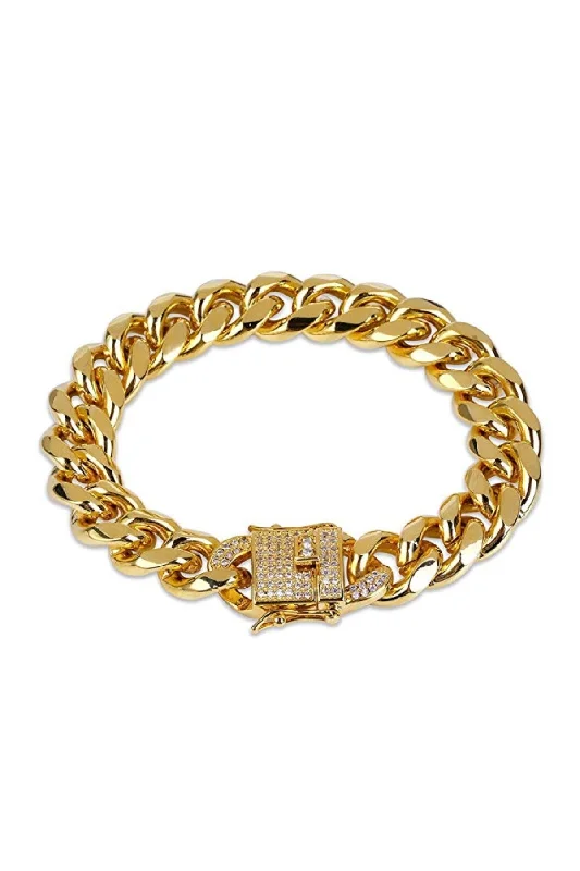 Delicate Crystal Jewelry For Sophisticated Charm 18k Gold Link & Cz Clasp Bracelet Delicate Crystal Jewelry For Sophisticated Charm 18k Gold Link & Cz Clasp Bracelet