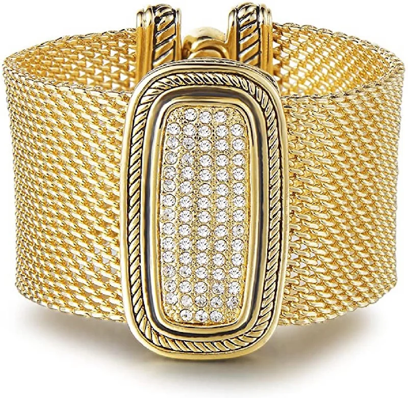 Shine Bright With Our Special Jewelry Promotions 18k Gold Mesh Embellished Statement Bracelet Shine Bright With Our Special Jewelry Promotions 18k Gold Mesh Embellished Statement Bracelet