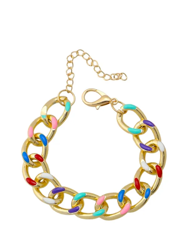 The Jewelry Sale You've Been Waiting For Is Here 18K Gold Multi Color Link Bracelet The Jewelry Sale You've Been Waiting For Is Here 18K Gold Multi Color Link Bracelet