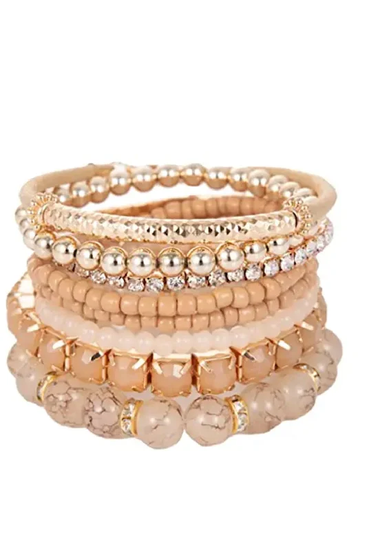 Buy More, Save More On Stunning Jewelry Pieces 18k Gold Multi Gemstone White crystal Bracelet Set