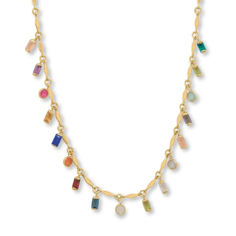 Limited-Time Offer On Premium Jewelry Collections 18k Gold Multi Shape Gemstone Charm Necklace Limited-Time Offer On Premium Jewelry Collections 18k Gold Multi Shape Gemstone Charm Necklace
