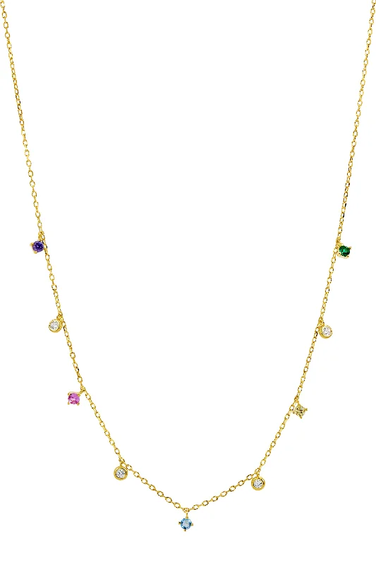 Limited-Time Jewelry Sale – Don't Miss These Deals 18K Gold over Sterling Silver Multi Color Single Layer Necklace Limited-Time Jewelry Sale – Don't Miss These Deals 18K Gold over Sterling Silver Multi Color Single Layer Necklace