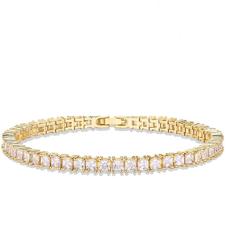 Don't Miss Out – Shop Elegant Jewelry For Less 18K Gold Princess Cut Cz Eternity Tennis Bracelet Don't Miss Out – Shop Elegant Jewelry For Less 18K Gold Princess Cut Cz Eternity Tennis Bracelet