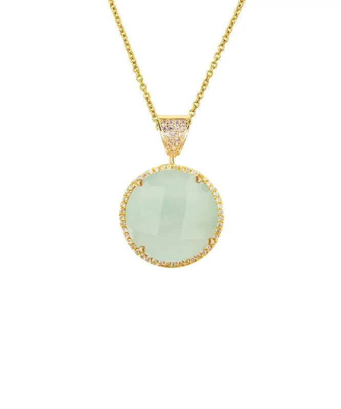 Limited-Time Jewelry Discounts – Shine Without The Splurge 18k Gold Sea Green Chalcedony Disc Drop Necklace Limited-Time Jewelry Discounts – Shine Without The Splurge 18k Gold Sea Green Chalcedony Disc Drop Necklace