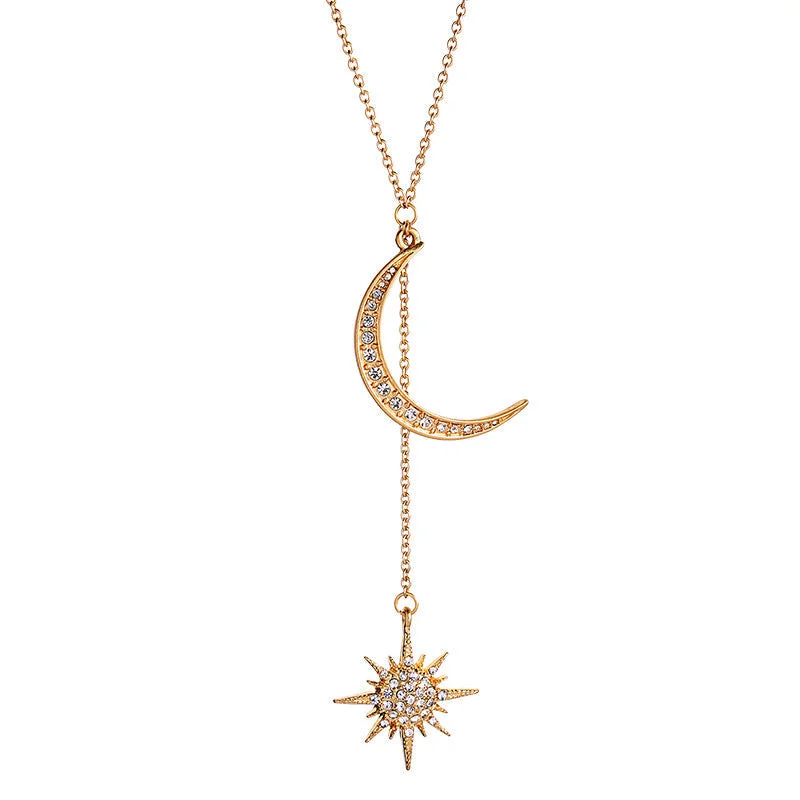 Shop Dazzling Jewelry With Special Promotional Discounts 18k Gold Star & Moon Necklace Shop Dazzling Jewelry With Special Promotional Discounts 18k Gold Star & Moon Necklace