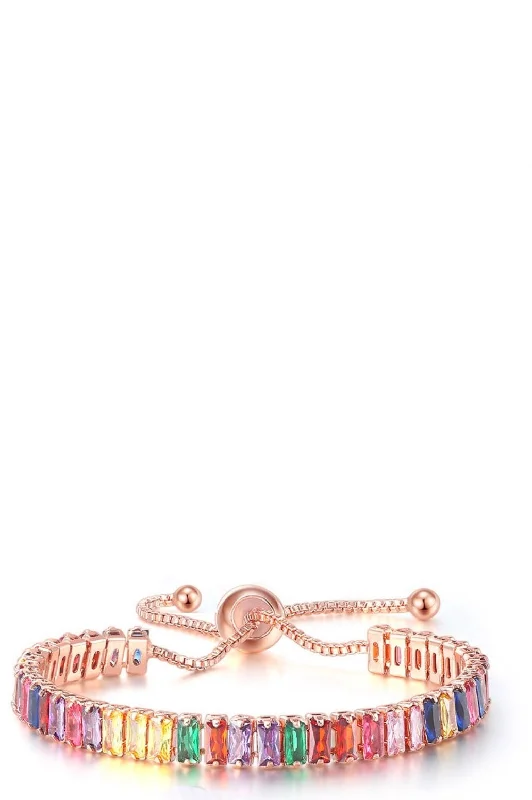 Unbeatable Offers On Luxury And Everyday Jewelry 18K Rose Gold Multi Color Emerald-cut Adjustable Bracelet Unbeatable Offers On Luxury And Everyday Jewelry 18K Rose Gold Multi Color Emerald-cut Adjustable Bracelet