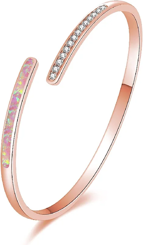 Jewelry Clearance Event – Last Chance For Stunning Deals 18K Rose Gold Opal & Cz Cuff Bangle Bracelet Jewelry Clearance Event – Last Chance For Stunning Deals 18K Rose Gold Opal & Cz Cuff Bangle Bracelet