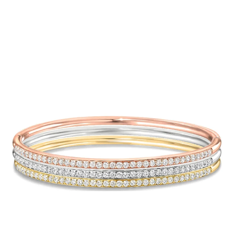 Beautiful Jewelry, Breathtaking Discounts – Hurry In 18k Tri-Color Embellished Bangle Set Beautiful Jewelry, Breathtaking Discounts – Hurry In 18k Tri-Color Embellished Bangle Set