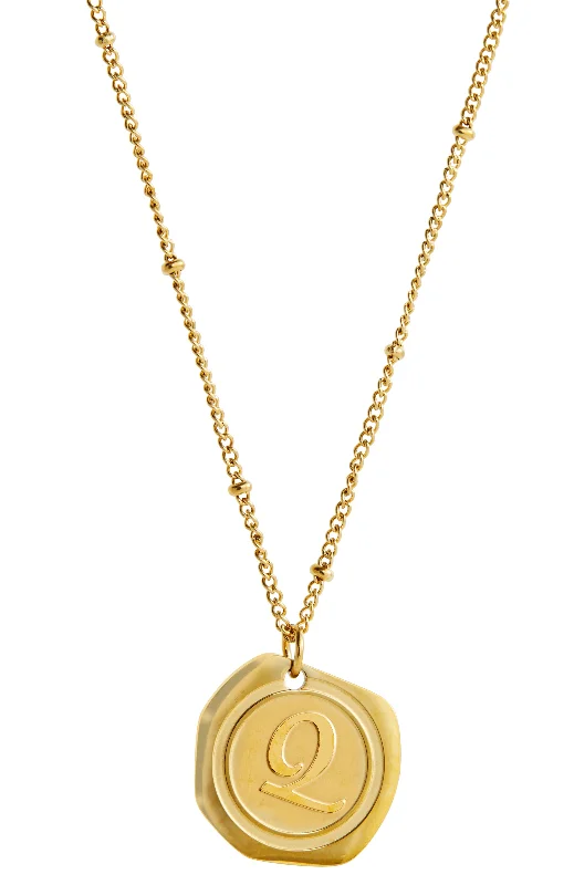 Customized Silver Jewelry For Unique Style 22K Gold Plated Coin Initial Necklace