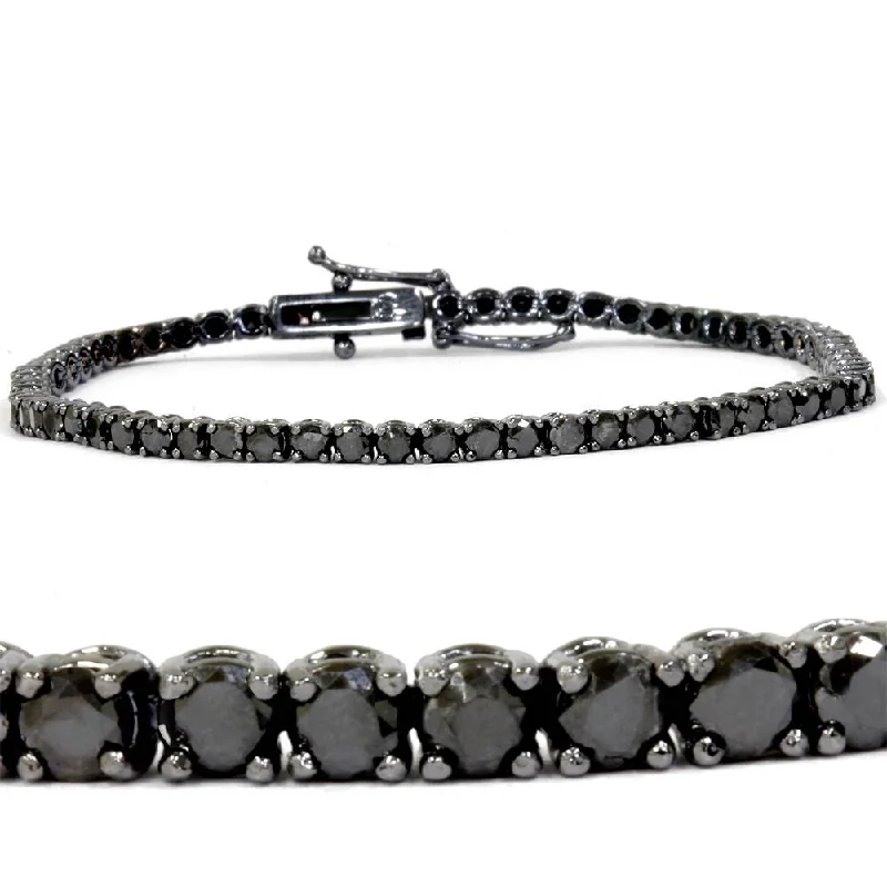 Discounted Jewelry For A Glamorous Look 3ct Black Diamond Tennis Bracelet 14K Black Gold 7" Discounted Jewelry For A Glamorous Look 3ct Black Diamond Tennis Bracelet 14K Black Gold 7"