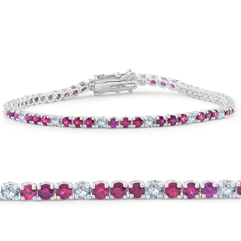 Premium Jewelry Now Available At Special Discounts 3ct Ruby & Diamond Tennis Bracelet 14 KT White Gold Premium Jewelry Now Available At Special Discounts 3ct Ruby & Diamond Tennis Bracelet 14 KT White Gold