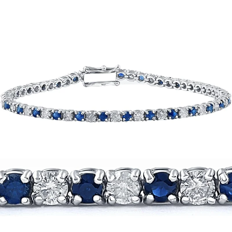 Premium Jewelry Now Available At Special Discounts 5ct Blue Sapphire & Diamond Genuine Tennis Bracelet 14K White Gold Premium Jewelry Now Available At Special Discounts 5ct Blue Sapphire & Diamond Genuine Tennis Bracelet 14K White Gold