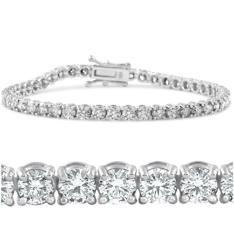 Affordable Luxury Jewelry For Every Occasion 6.25 Ct Diamond Tennis Bracelet 7" One Row Natural Round Diamonds 14K White Gold Affordable Luxury Jewelry For Every Occasion 6.25 Ct Diamond Tennis Bracelet 7" One Row Natural Round Diamonds 14K White Gold