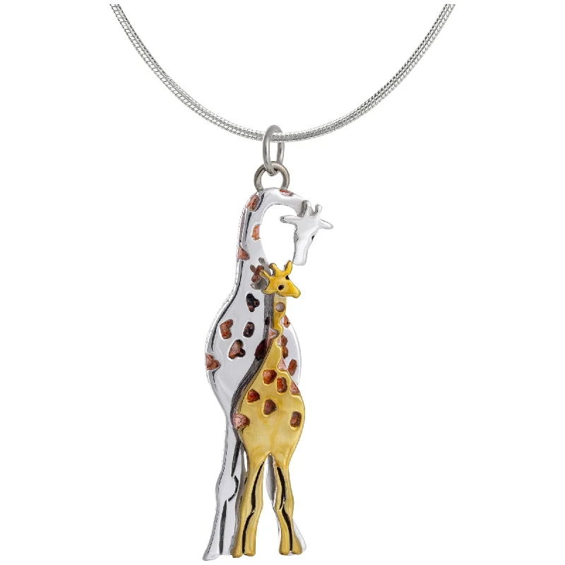 Stunning Statement Jewelry, Unbeatable Discounts Parent & Child Giraffe Mixed Metal Necklace Stunning Statement Jewelry, Unbeatable Discounts Parent & Child Giraffe Mixed Metal Necklace